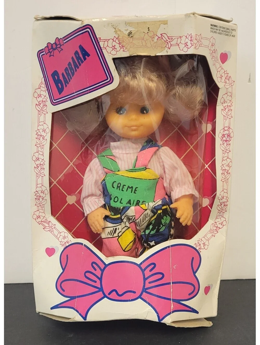 Vintage Barbara Doll NOS Blonde Hair w/Pigtails & Overalls *Read